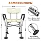 DUMALD - Duschhocker für Senioren - Duschhocker 150 kg Hochbelastbar - Duschstuhl Für Senioren - Badhocker Für die Dusche - Sehr Sicherer Duschsitz - Badewannensitz Erwachsene (Chair)