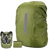 [ARUTANU] リュックカバー 完全防水 リュック 防水カバー 【新登場・激薄2.5mmマジックテープ】 レインカバー リュック ザックカバー 雨カバー [十字型固定ベルト][6サイズ・6色展開][サイドフック・収納ポーチ付き] (オリーブグリーン, M)