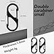 30 Stück S Karabiner, 32mm Mini Karabinerhaken Metall Schraubkarabiner Doppelfeder 2 Öffnungen für Outdoor Camping Wandern (Schwarz)