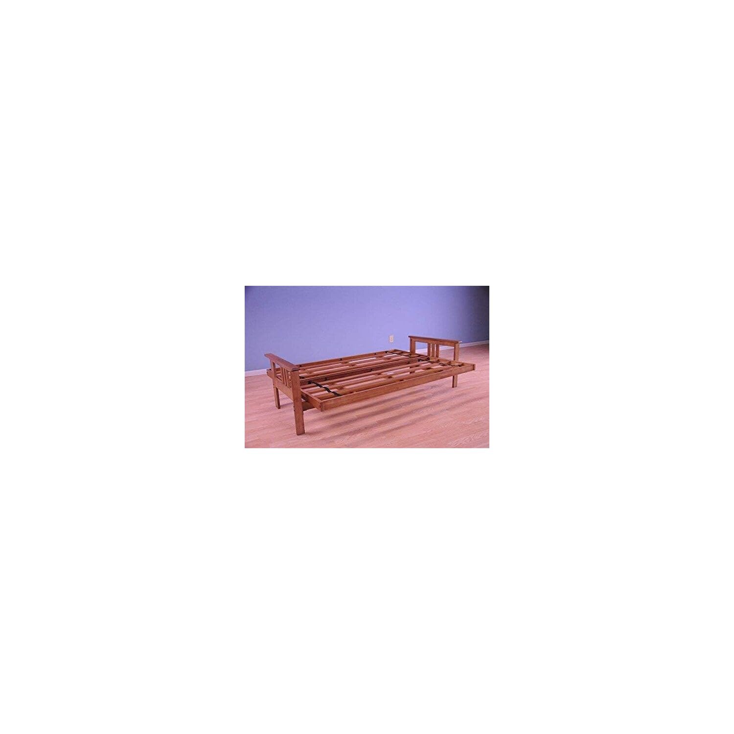 HomeStock Futon Frame Set with Mattress - Converts to Bed - Hardwood Sofa for Living Rooms Frame Only/Barbados
