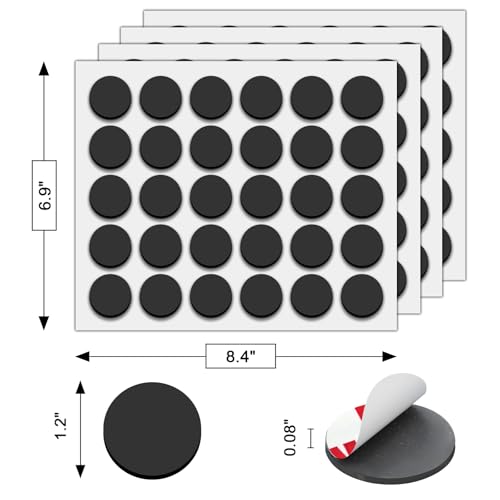 Image of Towjug Magnetic Dots with Adhesive Backing (Diameter 1.2 inch x 0.08 inch), 120 Pieces Anisotropy Flexible Sticky Circle Magnets Tape for Classroom, Home, Office
