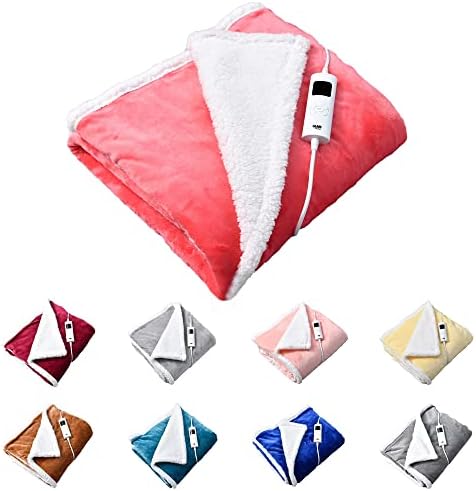 GlamHaus Heated Throw Electric Fleece Over Blanket Sofa Bed Large 160 X  130cm - 9 Heat and 9 Timer Auto Shut Off, Soft Reversible Design, Digital  Control, Machine Washable (Light Grey) :