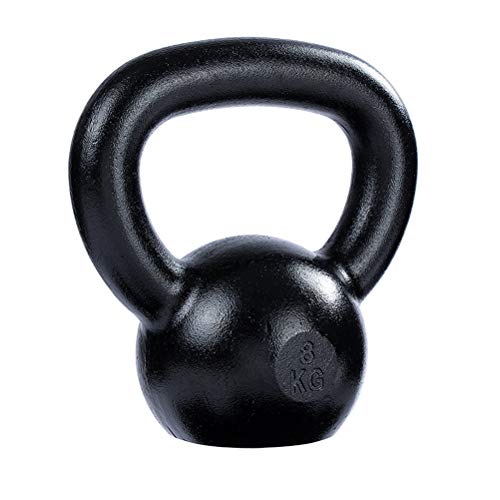 Kettlebells AGYH Negro De Hierro Fundido De Pesas Rusas, La Capacidad Profesional De Equipo De Entrenamiento, Pesa Pesas En El Gimnasio, 8-24KG (Size : 8kg/17.6lb)