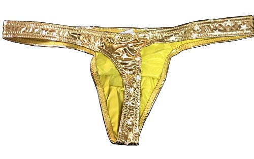 Mendove Men's Star Print Liquid Metallic Contour Pouch Thong Underwear4