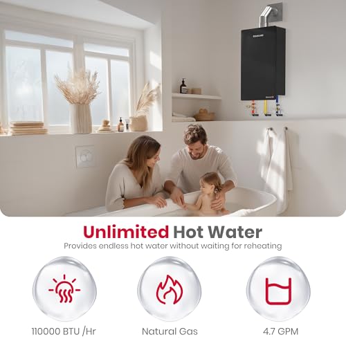 GASLAND CE422NGNatural Gas Tankless Water Heater, 4.7 GPM, 110000 BTU