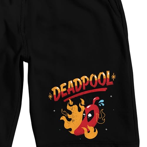Deadpool Hot Pepper Men’s Black Sleep Pajama Shorts2