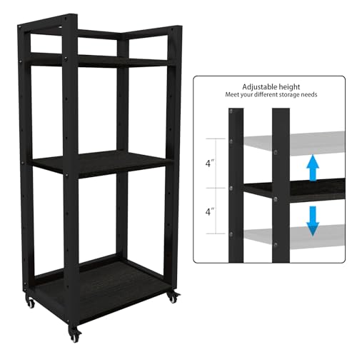 Image of Natwind 3-Tier Tall Printer Stand,Shredder Stand Computer Host Holde,Black
