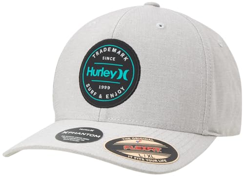 Hurley Men's Caps - Flexfit and Quick-Dry Phantom Baseball Caps for Men with Sweatband - Classic Mens Trucker Hats (S-XL), Size Large-X-Large, Grey