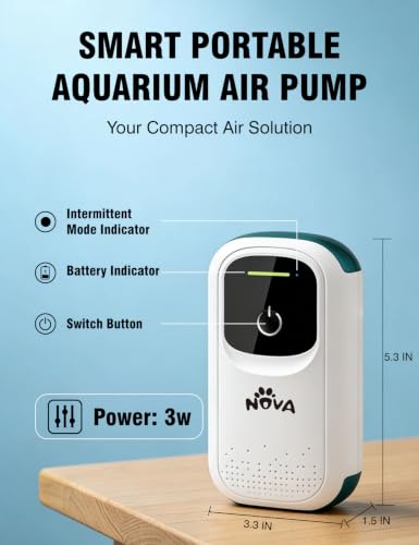 NOVASPARK Aquarium Air Pump, USB Rechargeable Fish Aerator Pump with Accessories for 5-120 Gallons, Portable Fish Tank Bubbler, Used for Outdoor-Fishing, Power Outages and Emergency — view 5