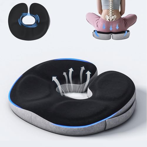 Auoketuo Cuscino ortopedico a ciambella in memory foam – Sollievo per coccige, emorroidi, sciatica, gravidanza,...