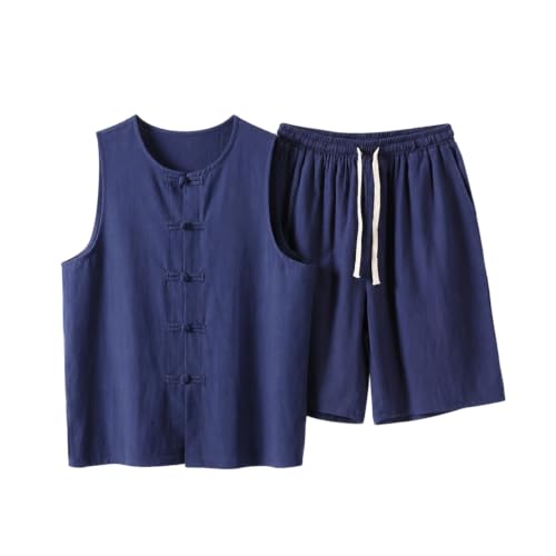 Chaleco estilo chino y pantalón corto de algodón informal para tus vacaciones
