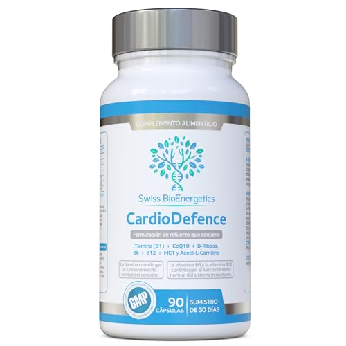 CardioDefence - equilibrio preciso de CoQ10, D-Ribosa, acetil L-carnitina, vitaminas B y MCT para la función del corazón y reducir el cansancio y la fatiga 90 Unidad (Paquete de 1)