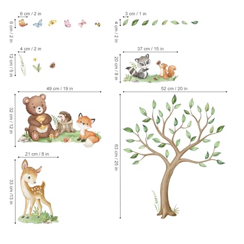 Vinilos decorativos Woodland Animal con 2 piezas miniatura 4