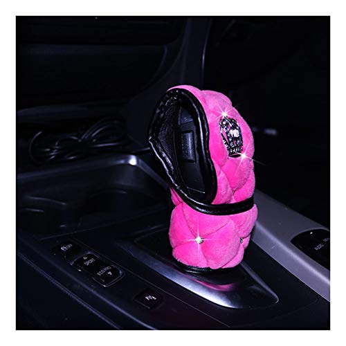 Siyibb Soft Plush Car Gear Shift Cover Crystal Crown Car Styling - Pink #TOP2