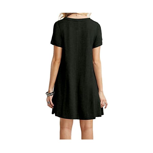 MOLERANI-Womens-Casual-Plain-Simple-T-Shirt-Loose-Dress MOLERANI Women's Short Sleeve Shirt Casual Loose Swing Dress, Black, Medium