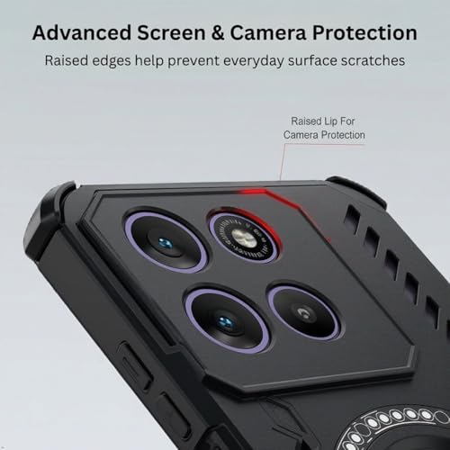 Image of ShieldTech Back Cover Case for Motorola Moto G57 Power 5G | 360 Protection Mobile Phone Case Mag-Safe | Motorola G57 Power Back Cover | Moto G 57 Power Back Case 5+G - Black TPU+PC