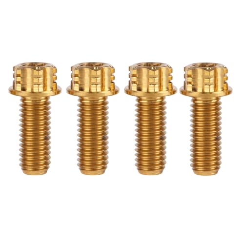 Image of 4Pcs Titanium Bolt Flange Torx Head M8 M10 x 20 25 30mm Screw Bolt for Motorcycle Car Modifications (Gold, M8x20mm)