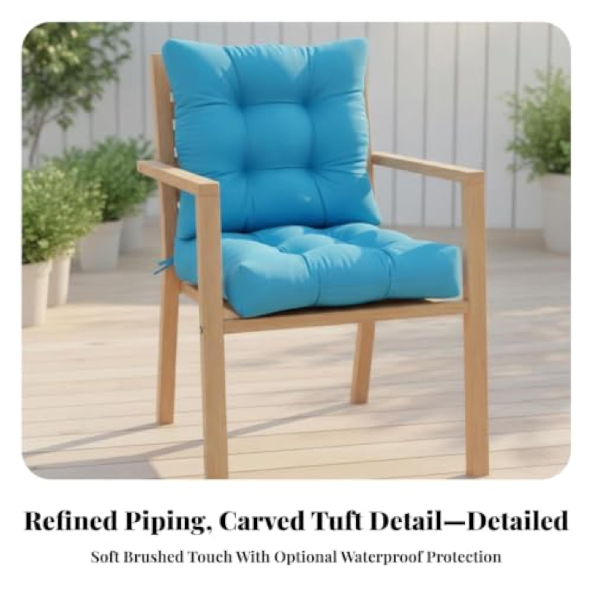 2 Pieces Thick Square Seat Cushions
