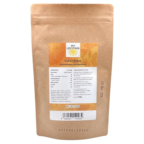 MY LECITHIN Xanthan Gum 100 Glutenfreies Bindemittel Verdickungsmittel E415 Vegan für Backen und Saucen (100gr)