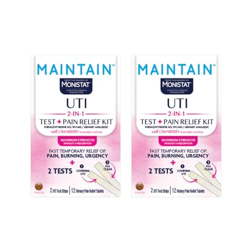Image of Monistat, Maintain Kit, 2-in-1 2 Test Strips and 12 Pain Relief Tablets (2pack)