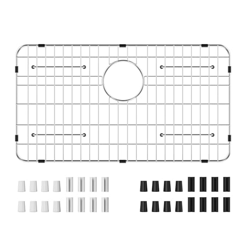 BOMD Kitchen Sink Grid and Sink Protectors Stainless Steel Sink Grids for Bottom of Kitchen Sinks 26 x 14 1/16 with Rear Drain for Single Bowl Sinks Stainless Steel Material