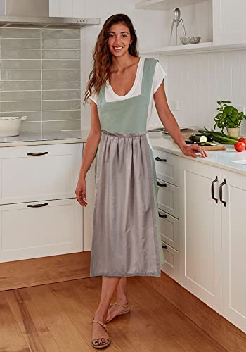 Kuoin Medieval Cosplay Half Apron, Vintage Linen Waist Apron(Grey) #TOP6