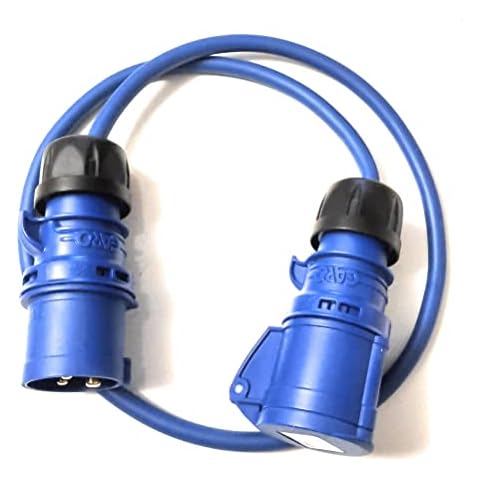 WARE LEADS 32 amp Male plug X 16 amp Female socket Adapter 240v reducer Cover