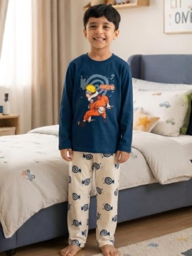 Image of Nap Chief Kids Official Cartoon Characters Full Sleeves Cotton Night Suit for Boys & Girls, Tshirt & Pyjama Set for Sleepwear