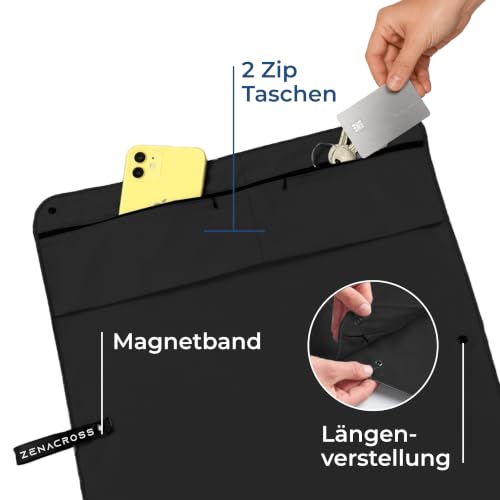 ZENACROSS Sporthandtuch Fitnessstudio aus Mikrofaser, Reißverschluss Tasche und Magnet | Gym Handtuch Kompakt… – Ansicht 3