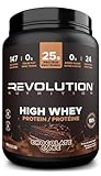 Revolution Nutrition, High Whey, Protein Powder, Whey Isolate, Superior Formula, Gluten Free, Lean Muscle Mass For Men & Women, 25g of Protein Per Scoop, 908 g, 24 Servings (Chocolate Cake, 2 Pound)