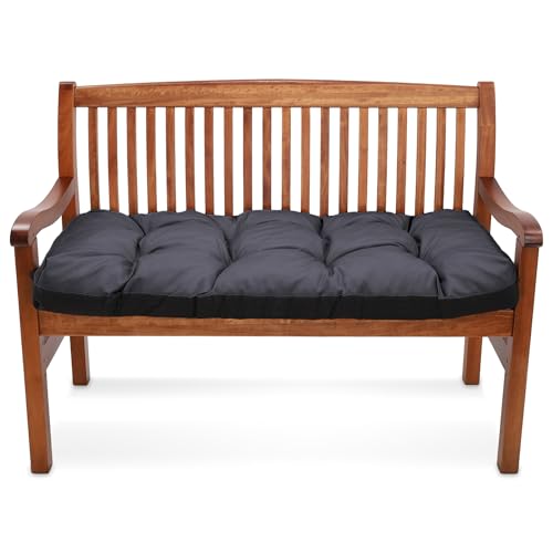 Cojín de banco 120 x 80 cm - cojines de columpio Hollywood cojín de silla al aire libre de banco de asiento de jardín de suelo Almohadilla de salón de respaldo para banco de jardín Grafito
