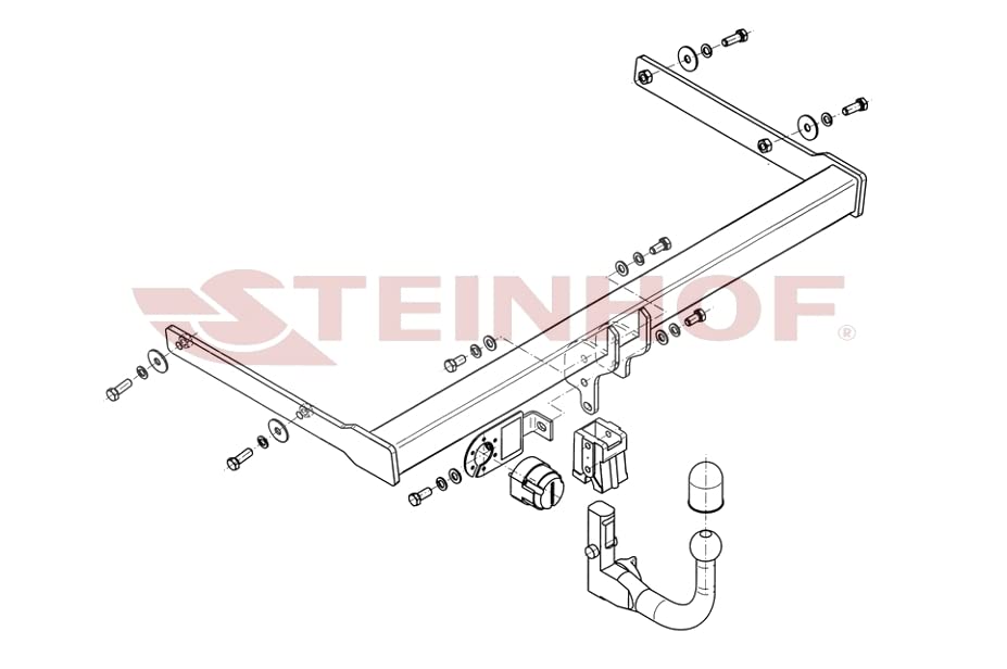 STEINHOF Gancio Di Traino Fisso Per Skoda Octavia I 1U (1996-2010) – Kit Elettrico 13 Poli Incluso