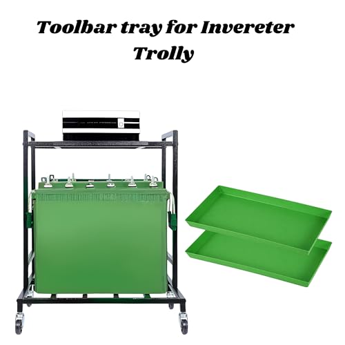 Image of Dwet Plastic Inverter Battery Tray for Tall Tubular Battery | Heavy Duty Battery Drip Tray with Raised Edges | Floor Protection Base Stand for Inverter Battery | 53 x 22 cm | Green (Pack of 1)