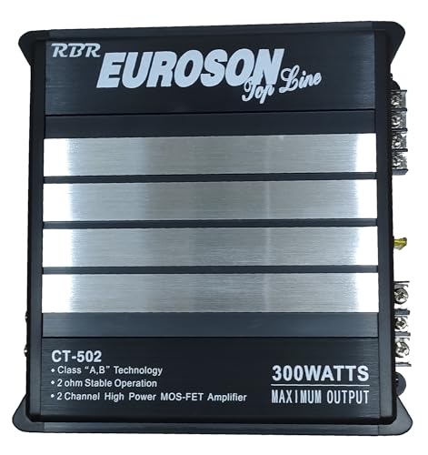 RBR Amplificador de Audio para automóvil Euroson, Amplificador de Potencia 12 V, 300 W, Amplificador de para Audio estéreo Universal para automovil