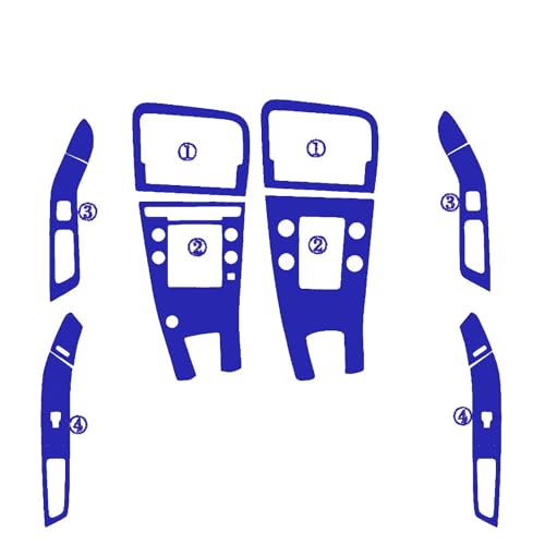 Autocollants poignée de porte Volvo XC60 2009-2018 panneau central carbone bleu 3D