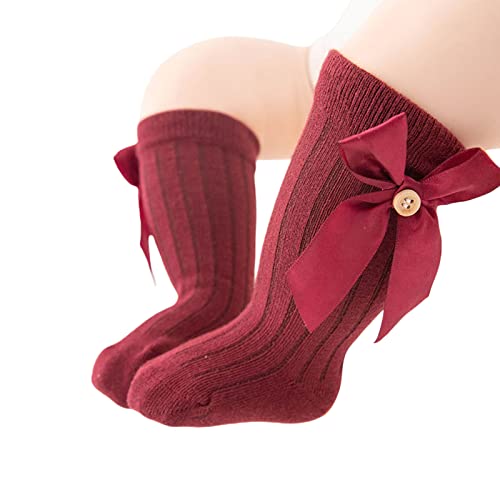 Baby Girls Knee High Socks Cute Sequined Toddler Bow Long Stockings Infants Ankle Socks for Spring Fall2