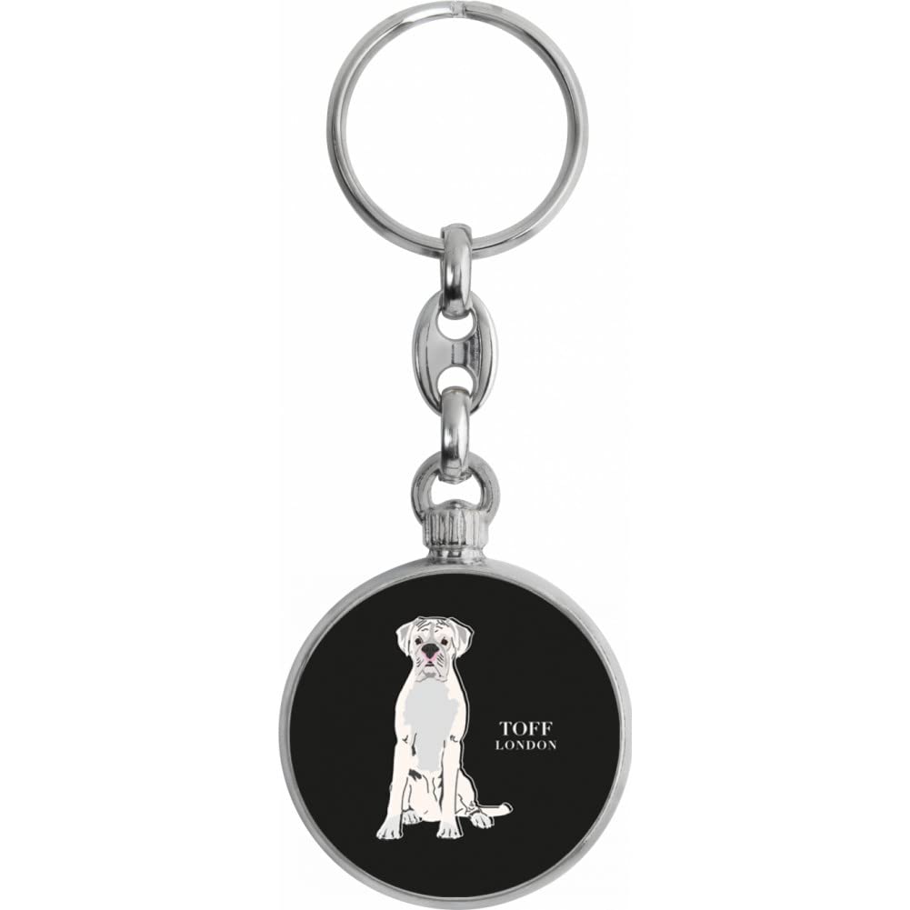 Toff London White Boxer Dog Keyring