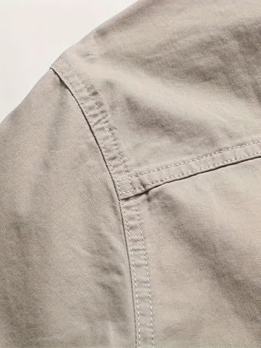 Image of FABRIPPLE Men's Cargo Jacket Shirt | 100% Cotton | 6 Pocket Utility Overshirt | Casual & Outdoor Wear | Breathable & Lightweight Fabric