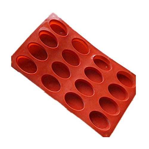 Allforhome 16 Small Oval Flexible Silicone Soap Diy Mold Chocolate Mould Soap Making Mold Craft Art Cake Decorating Handmade Soap Cake Mould Travel Guest Soap Sample Soap Bars Mold Ice Cube Ice Mold #TOP3
