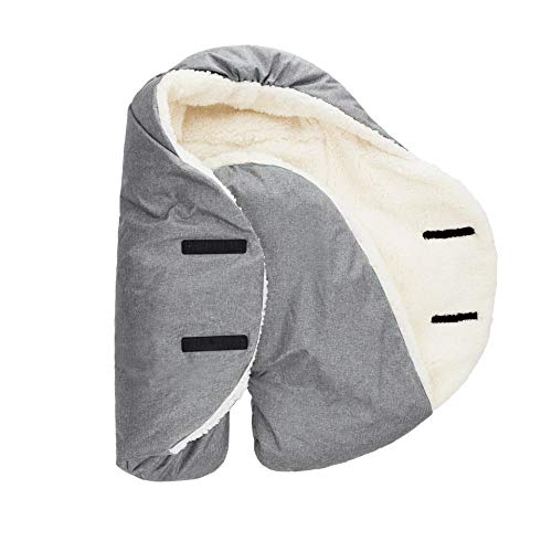 Image of 7AM Baby Car Seat Blanket - Multifunctional Car Seat Cover for Toddlers, Winter Stroller & Car Seat Swaddle Blanket, Micro-Fleece & Plush Lined Warm Carseat Cover | (Heather Grey, Large 6-18M)