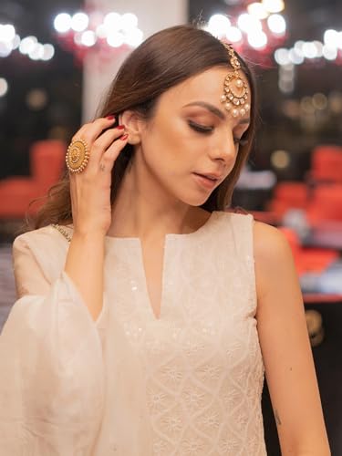 Image of Royal Export Women's Paisley Embroidered Cotton Kurta Set | sharara Set for Women |Anarkali Chikankari Gown with Dupatta | Dresses for Girls