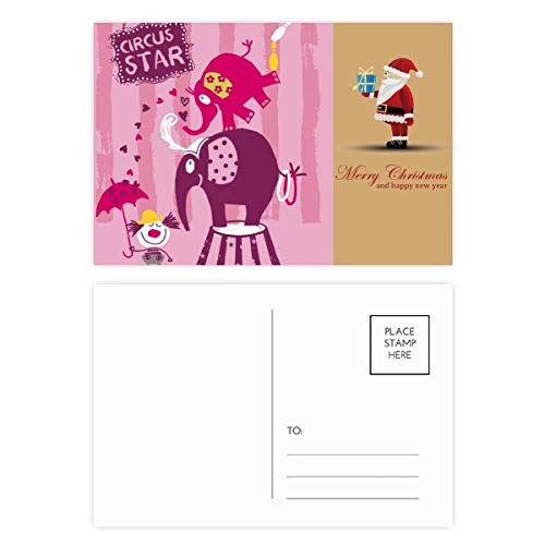 Cartes postales éléphant de clown rose : écriture facile sans bavure en lot