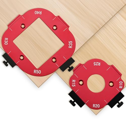 Draxzor 2 Pack Router Corner Radius Templates Router Corner Jig (R10-R50)