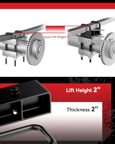 Image of PROEZE 2in Rear Leveling Block Kit for 1999-2024 Silverado Sierra 1500