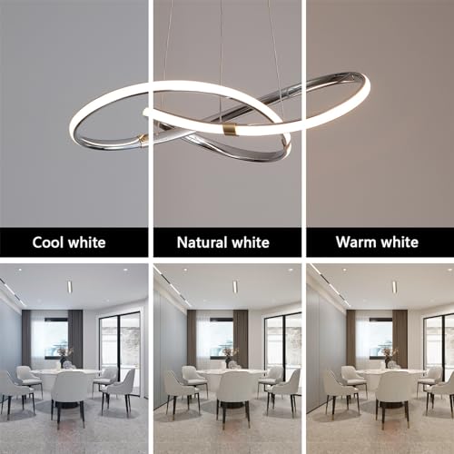 Lustre LED dimmable plafonnier suspension télécommande salle à manger