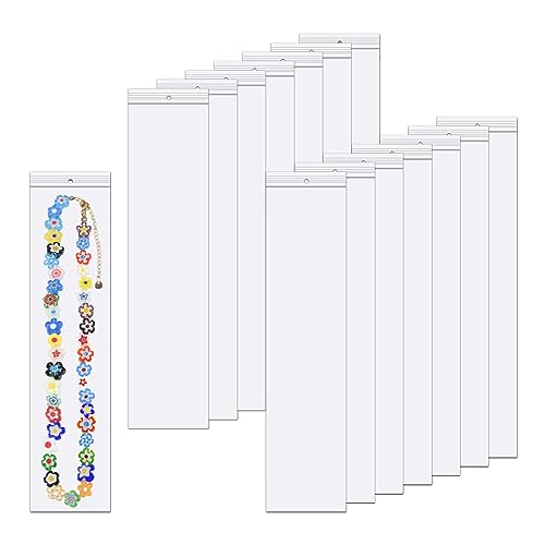 Knr Harmony ZFD-210314 3 X 12 Inch Long Jewelry Plastic Bags 100Pcs Clear Zipper Necklaces Bags With Hang Hole 2 Mil Zip Seal Storage Resealable Poly Bags For Packaging Shipping Incense 3 Sizes To Choose From cover