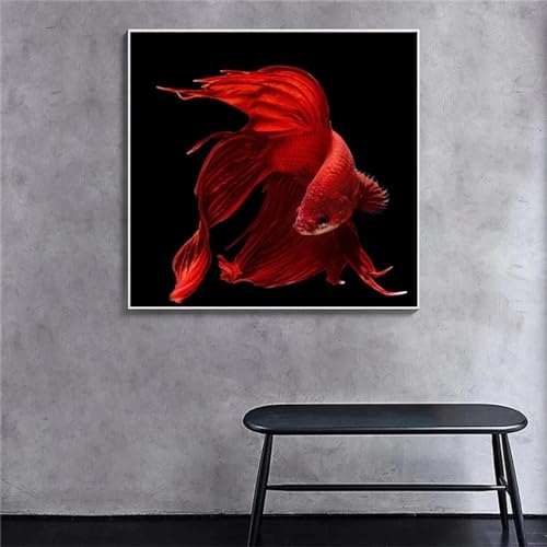 Pintura de paisaje de animales orientales en lienzo, arte Feng Shui de 20x20cm