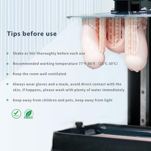 Image of Tough 3D Printer Resin, Wear Resistant & Impact-Tough Resin for BJD Models & Articulated Figures, High Precision Soomth Matte Finish 3D Printing Liquid for LCD DLP MSLA Printers (Pink, 1KG)