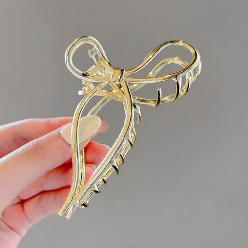 Pinza para cabello metálica dorada miniatura 4