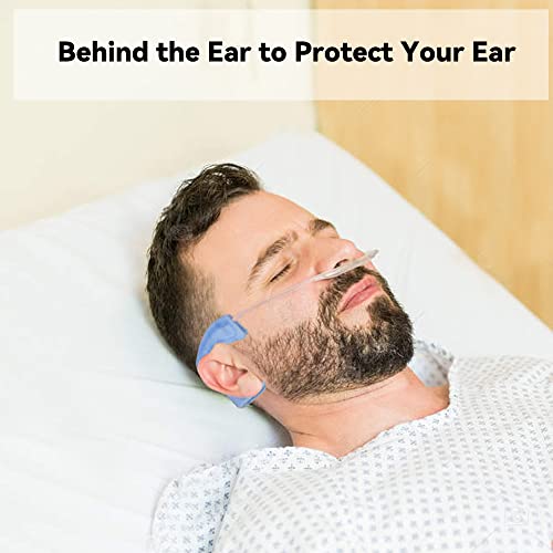 Image of 4 Pack Wuronsa Nasal Cannula Cushions, Soft Nasal Oxygen Covers, Soft Cannula Ear Protector for Oxygen Users, Prevent Indentations Irritated Cheek Skin, Prevent Ear Soreness (Blue)